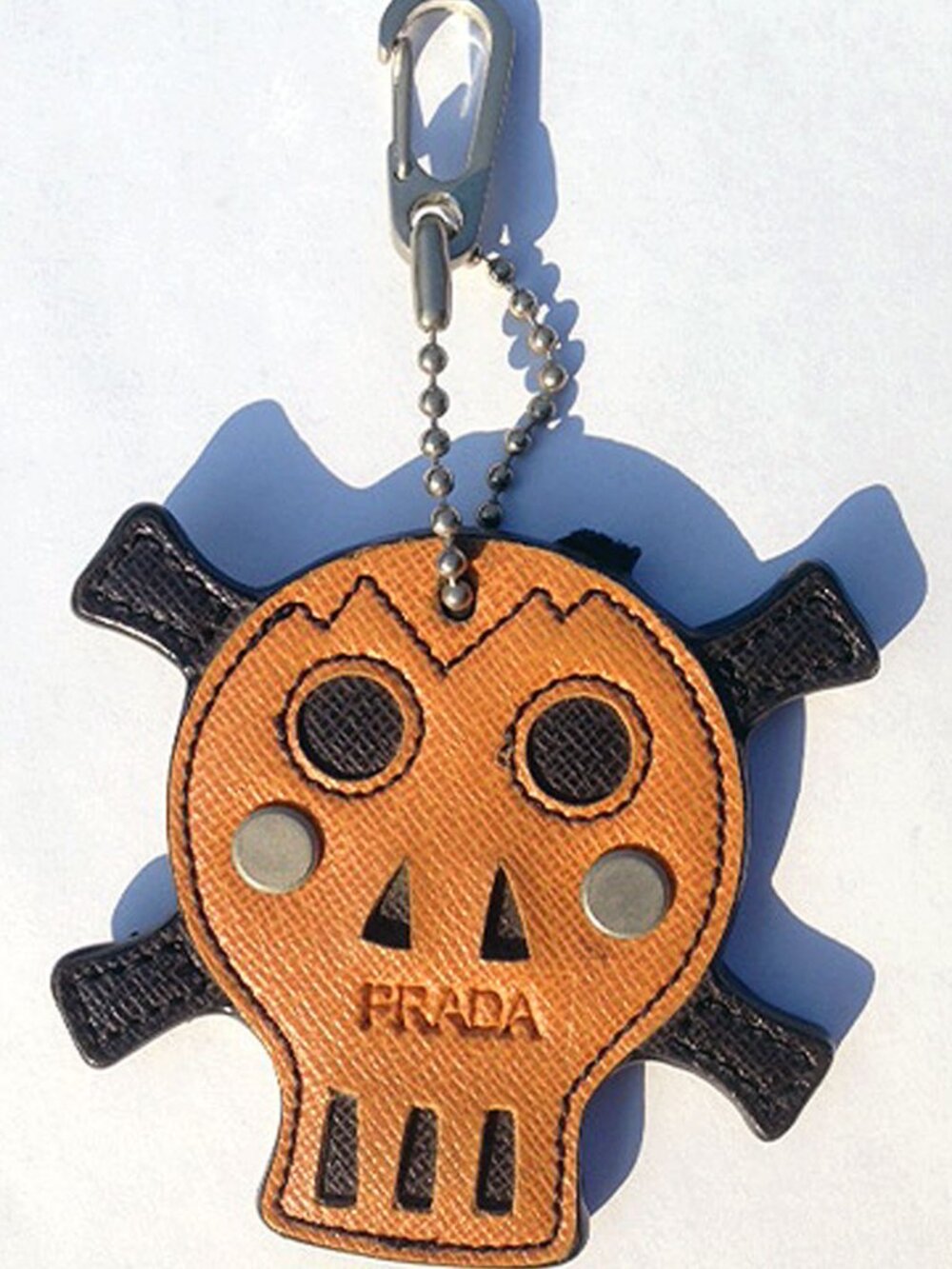 VintagePRADA Skull & Cross Bones Key FOB Charm Key ring purse bag charm